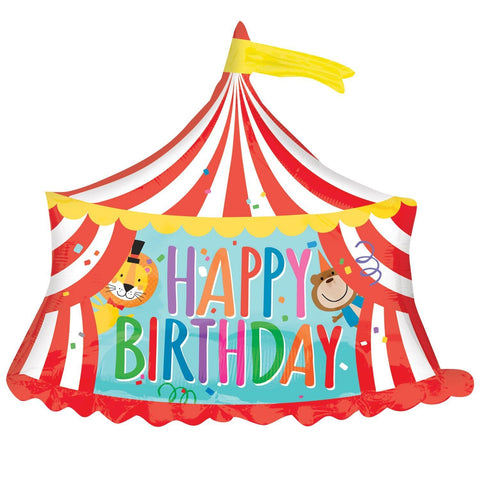 Circus Tent Happy Birthday Balloon
