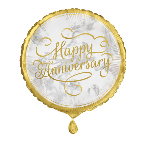 Happy Anniversary Golden Round Balloon