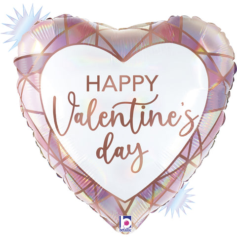 Happy Valentine's Day Pearlescent Heart Balloon