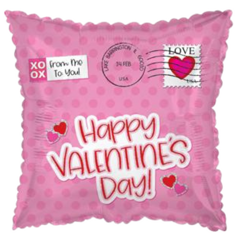 Happy Valentine's Day Pink Envelope Helium Balloon