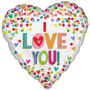 Valentine's I Love You Rainbow Dots Balloon