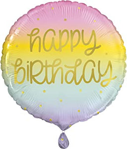 Pastel Ombre Happy Birthday Balloon