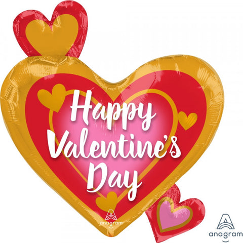 Happy Valentine's Day Heart Cluster Balloon
