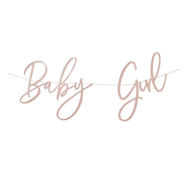 Pink Baby Girl Script Banner