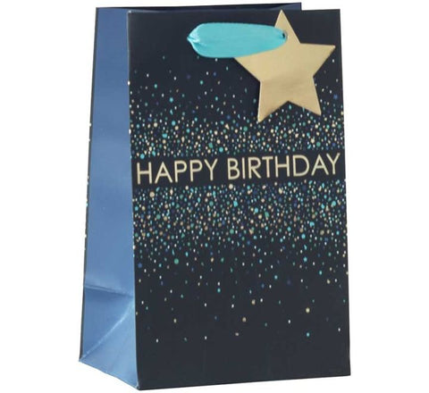 Blue Confetti Happy Birthday Gift Bag