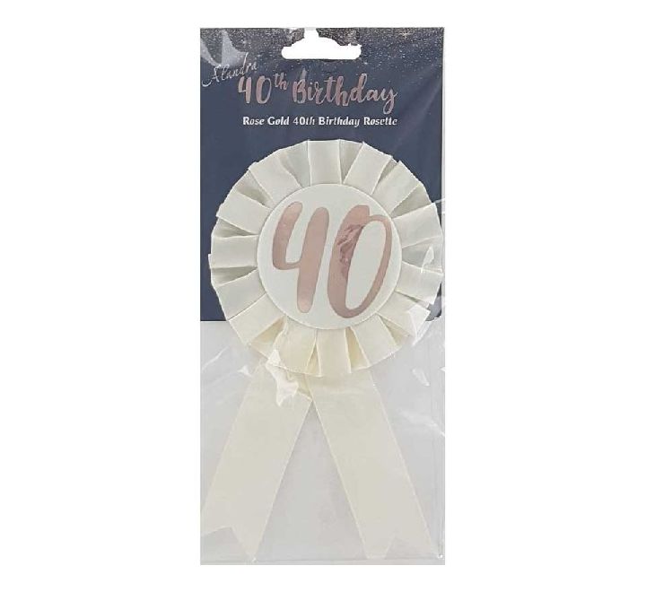 Cream 40th Birthday Rosette Badge