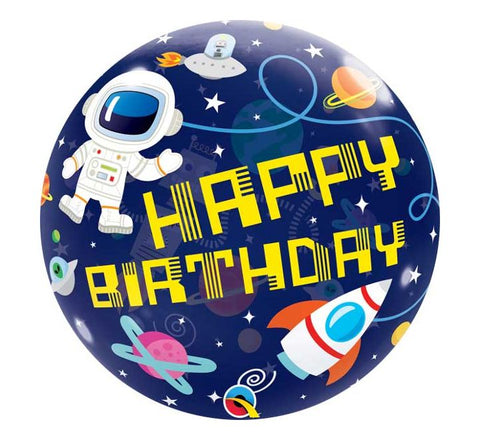 Happy Birthday Outer Space Bubble Balloon
