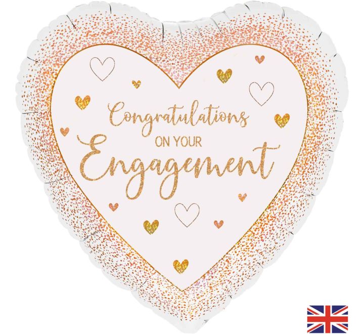 Rose Gold Heart Engagement Balloon