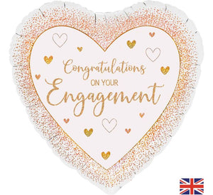 Rose Gold Heart Engagement Balloon