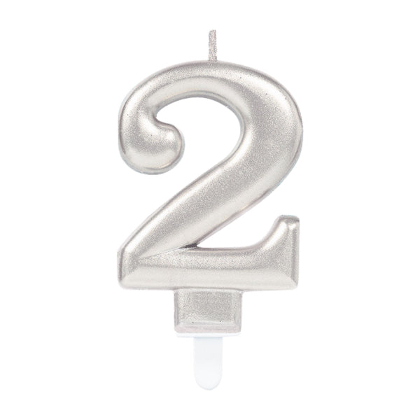 Silver Number Candle (Choose Your Numbers)