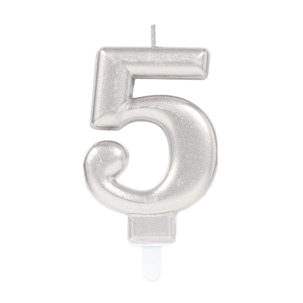 Silver Number Candle (Choose Your Numbers)