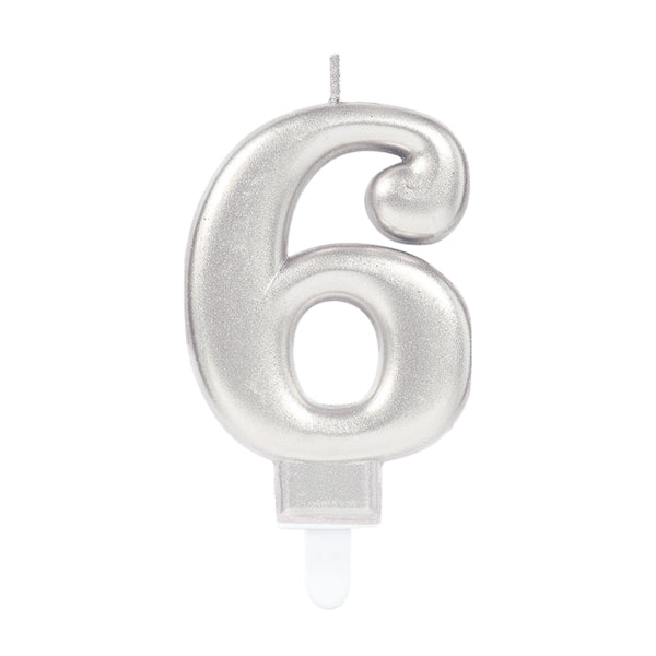 Silver Number Candle (Choose Your Numbers)