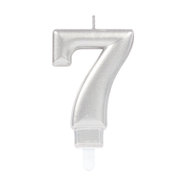 Silver Number Candle (Choose Your Numbers)