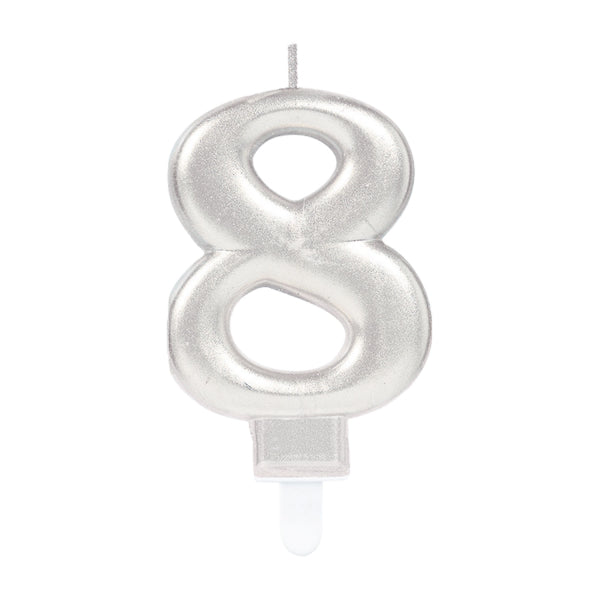 Silver Number Candle (Choose Your Numbers)