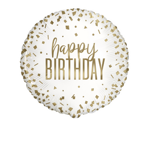 Gold Happy Birthday Round Balloon