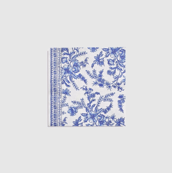 Blue Toile Cocktail Napkins (25 Pack)