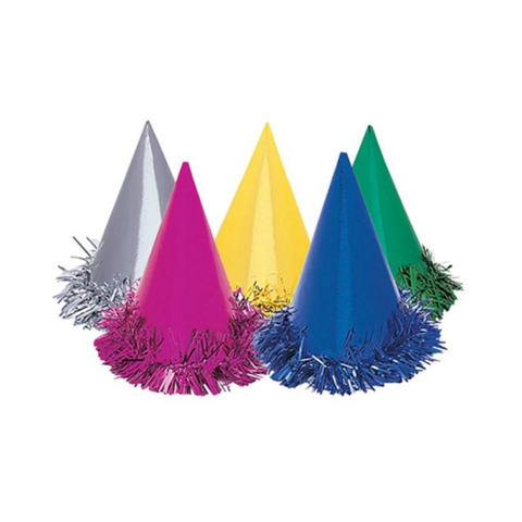 Fringed Foil Party Hats (6 Pack)