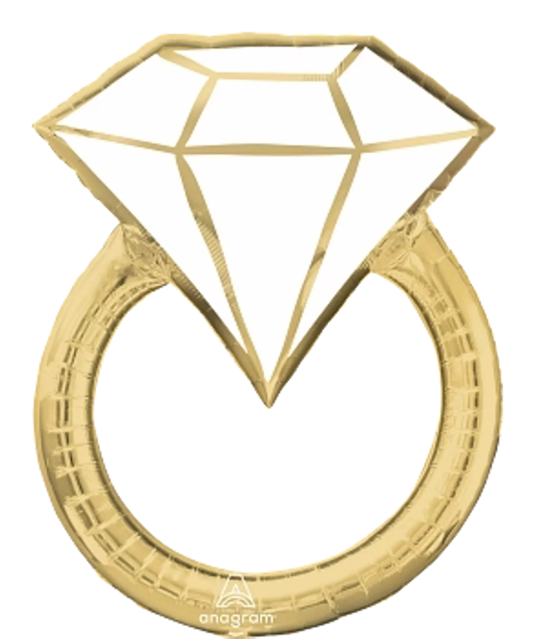 Gold & White Engagement Ring Balloon