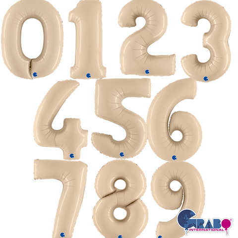 Satin Cream XL Number Balloons