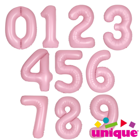 Matte Pastel Pink Number Balloons