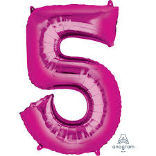 SALE Hot Pink Number 5 Balloon