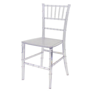 KIDS CLEAR TIFFANY CHIAVARI CHAIR HIRE - PLEASE EMAIL TO HIRE
