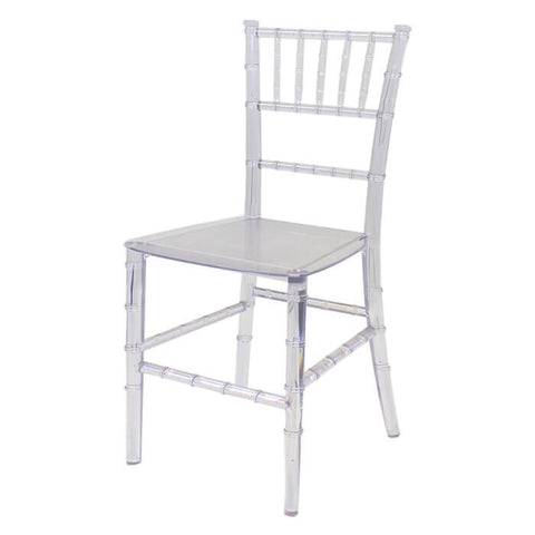 KIDS CLEAR TIFFANY CHIAVARI CHAIR HIRE - PLEASE EMAIL TO HIRE