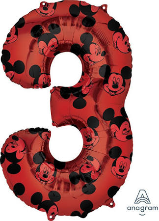 SALE Mickey Mouse Number 3 Balloon