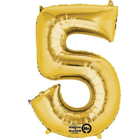 SALE Gold Number 5 Balloon
