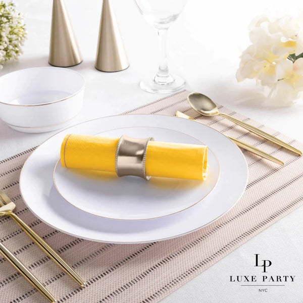 Yellow & Gold Luxury Dinner Napkins (16 pack)