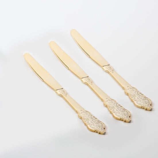 COMING SOON - Venetian Design Gold Plastic Knives (20 pack)