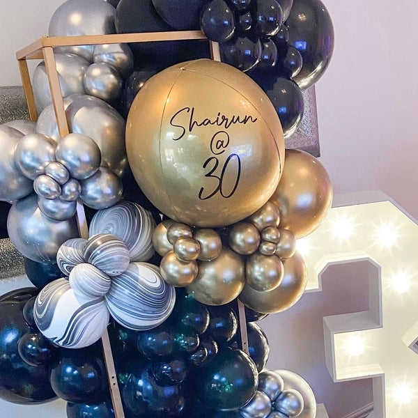 'THE GOLDEN GLOBE' PERSONALISED GOLD ORB BALLOON