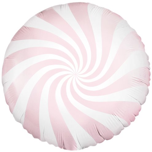 Light Pink Candy Swirl Round Foil Balloon