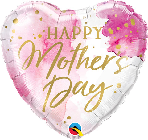 Happy Mother's Day Watercolour Heart Balloon