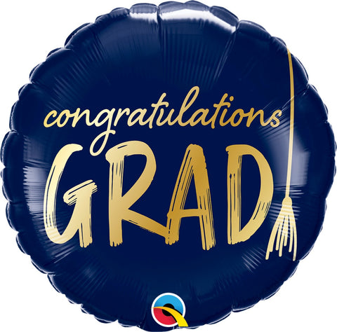 Congratulations Grad Navy & Gold Tassel Balloon