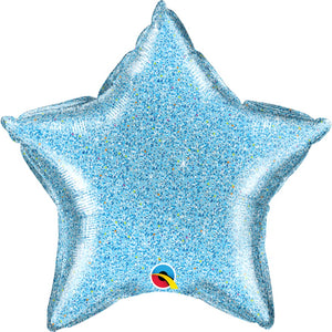 Glitter Blue Star Balloon