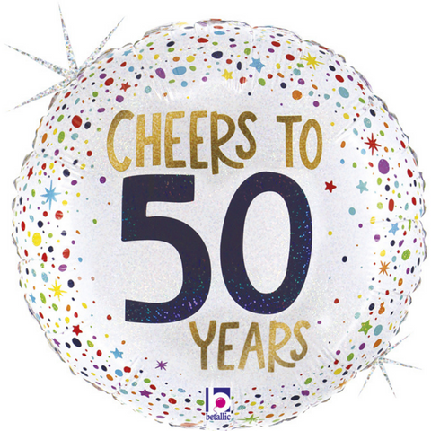 Cheers To 50 Years Birthday Foil Balloon
