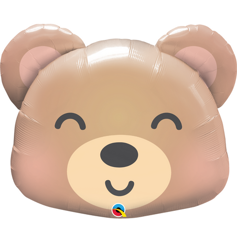 Blushing Brown Bear Head Balloon