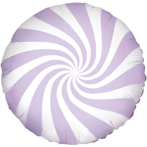 Lilac Candy Swirl Round Foil Balloon