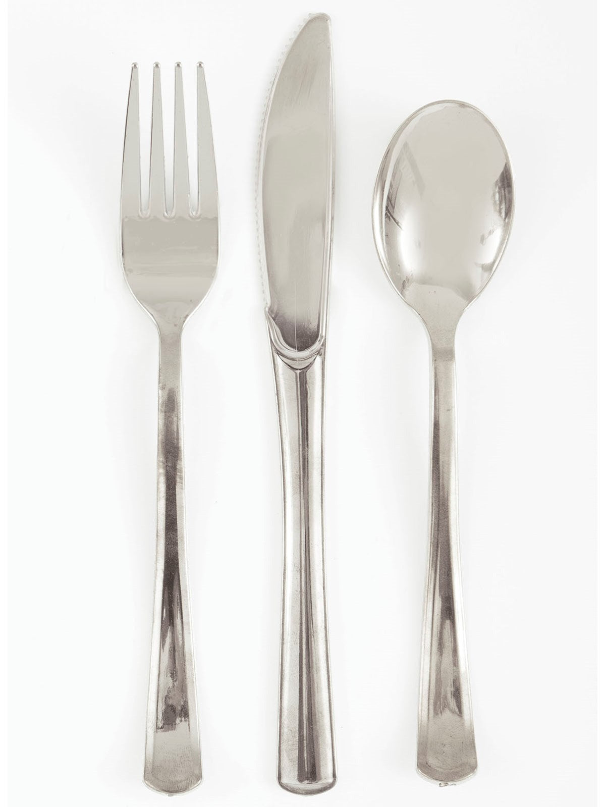 Silver Foil Plastic Cutlery (18 pack)