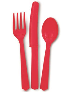 Red Plastic Cutlery (18 pack)