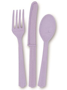 Lavender Plastic Cutlery (18 pack)