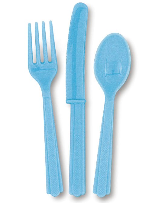 Light Blue Plastic Cutlery (18 pack)