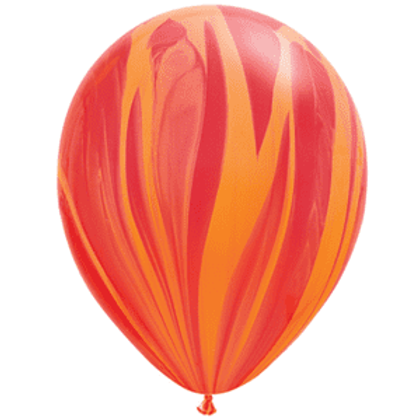 Red & Orange Marble Latex Balloon