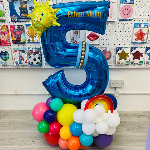 The Rainbow Balloon Number Tower (Single Number)