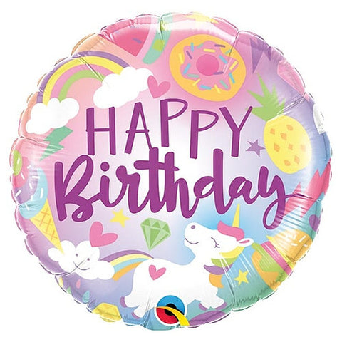 Happy Birthday Fun Unicorn Balloon