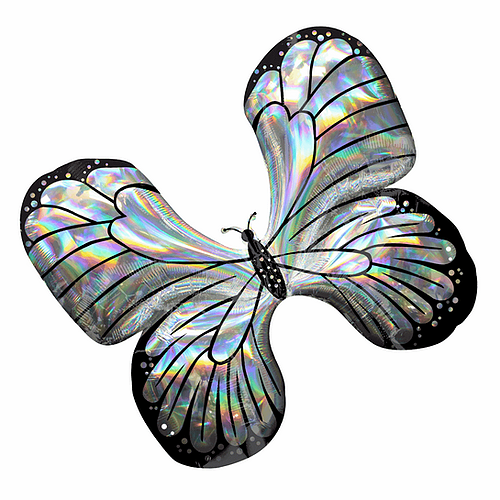 Silver Butterfly Balloon