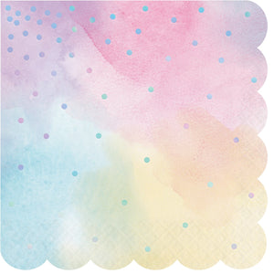 Pastel Iridescent Shaped Lunch Napkins (16 pack)