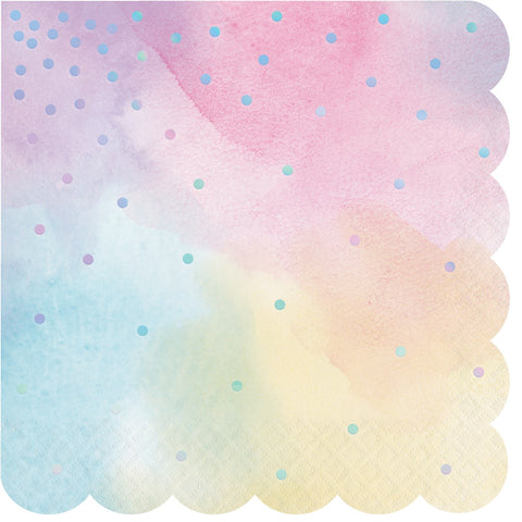 Pastel Iridescent Shaped Lunch Napkins (16 pack)