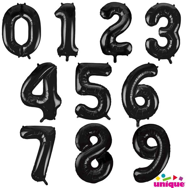 Black Number Balloons